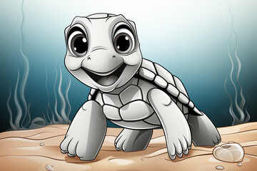 cartoon style of a turtle