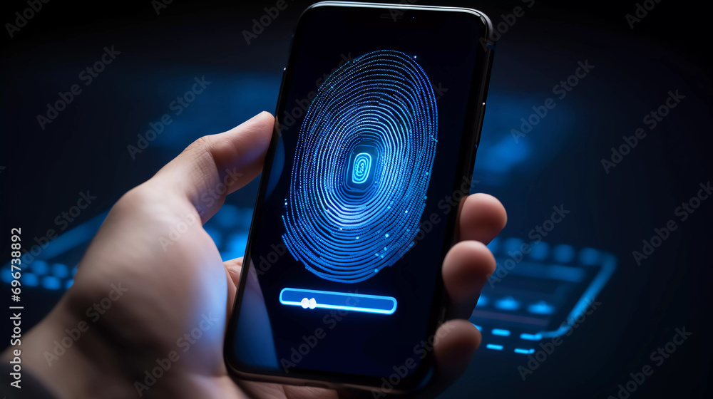 Poster digital identity and cybersecurity of personal data safety on digital storage or wallet concept, wid