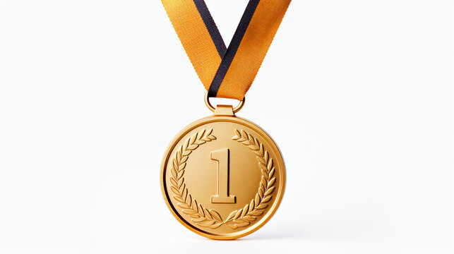 First Place Gold Medal isolated on white background