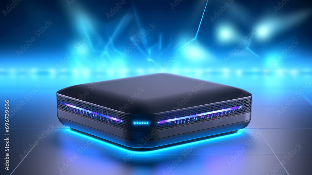 Poster generic modern high speed 5g next generation router for home secure networks and online communicatio