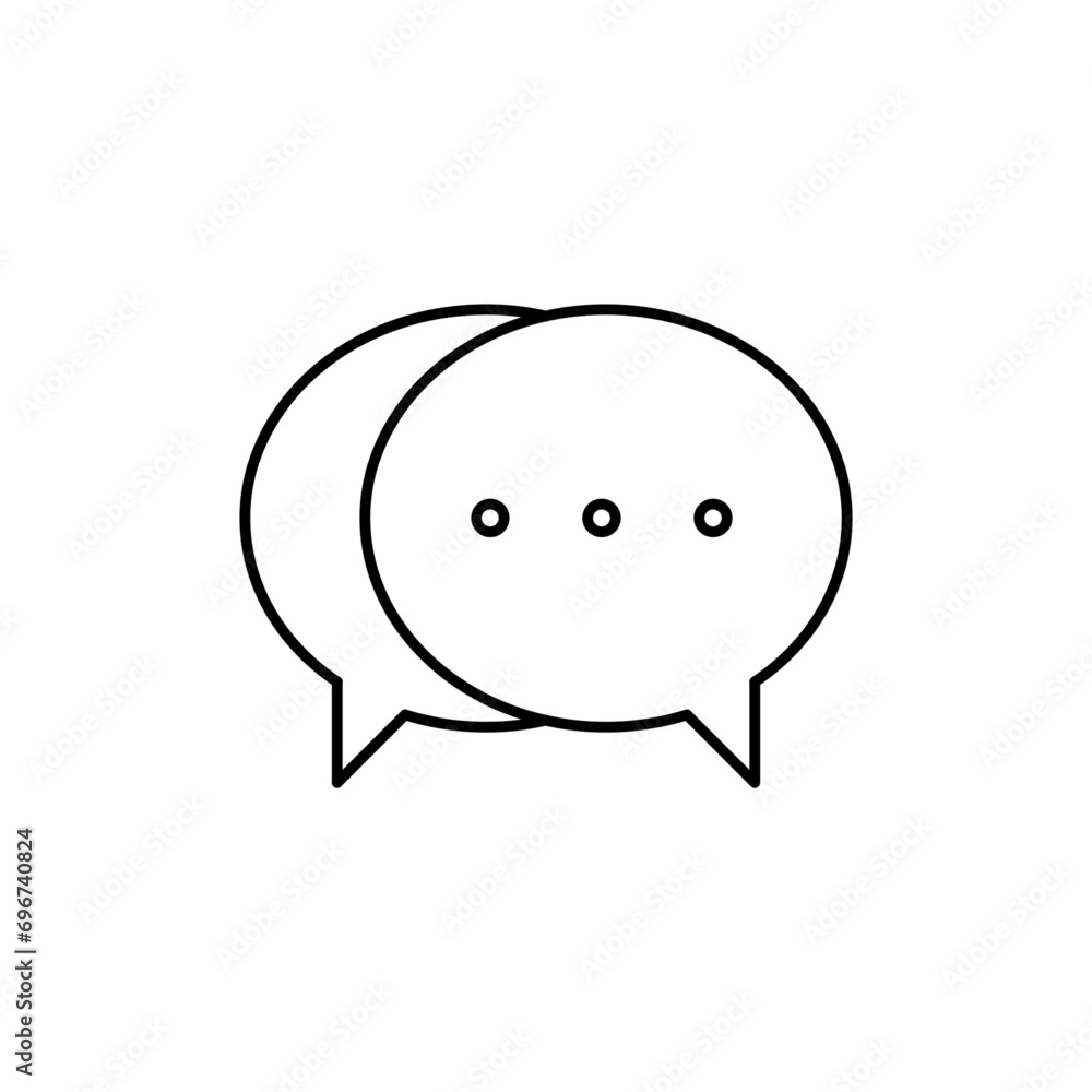Poster speech bubble thin outline icon for website or mobile app