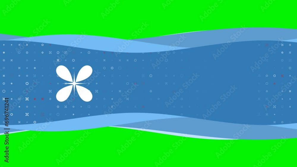 Poster animation of blue banner waves movement with white abstract star symbol on the left. on the backgrou