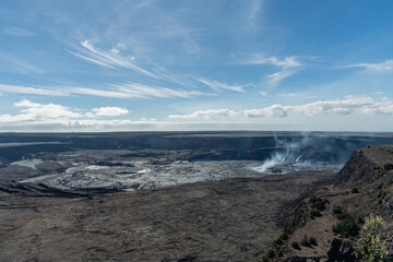 Scenic Kilauea Crater vista, Volcanoes National Park, Big Island of Hawaii