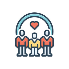 Color illustration icon for community 