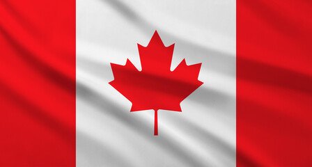 Fototapeta na wymiar One flag of Canada. National country symbol