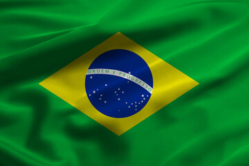 Flag of Federative Republic of Brazil. National country symbol