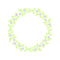 Easter circle frame, wreath with branches. Vector illustration.