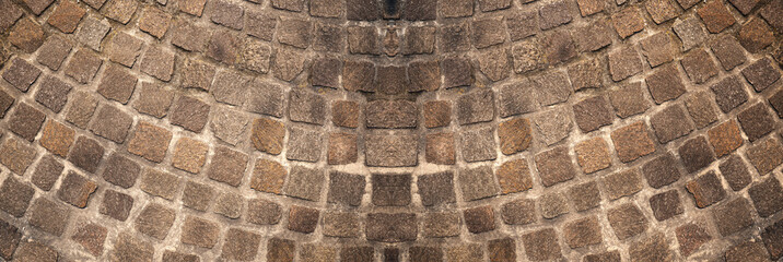 Stone tiled surface as background, top view. Banner design