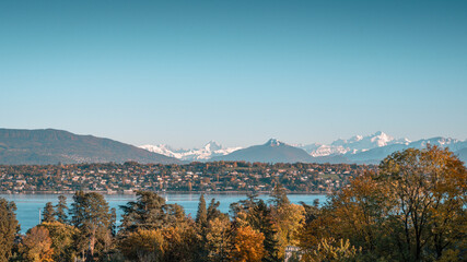 vue sur le Mont Blanc depuis Chambésy 