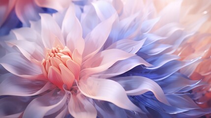 Pastel soft and delicate petals floating in an abstract garden