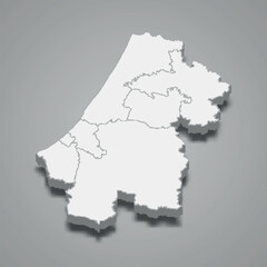 Fototapeta premium 3d isometric map of Rabat-Sale-Kenitra is a region of Morocco