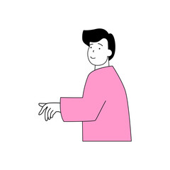 vector set of people in pink clothes character