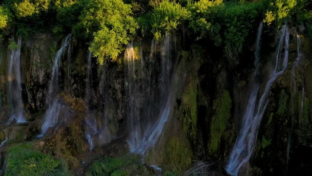 Girlevik Waterfall. Summer season. Girlevik Village Caglayan Subdistrict, Erzincan, Turkey