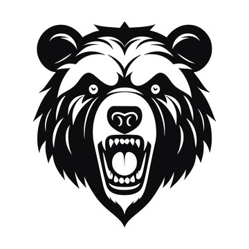 bear logo vector angry ferocious brave scary beast wild exuberant grizzly nature forest