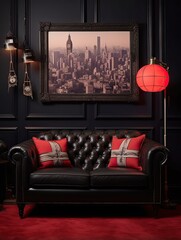 British Icons and UK Landmarks: Cosmopolitan Elegance for Living Rooms - obrazy, fototapety, plakaty