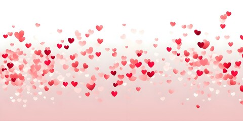 Fototapeta na wymiar Valentine Background With Hearts Falling on Transparent.