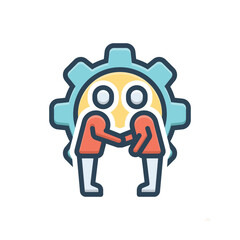 Color illustration icon for partnership 