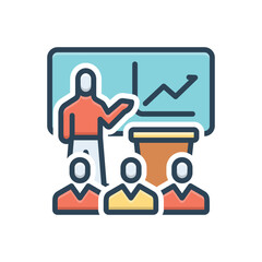 Color illustration icon for presentation 