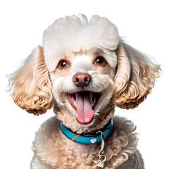 Happy dog, poodle, pet, smiling dog, animal on a transparent background