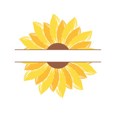 Half Sunflower,Flower , Monogram,Sunflower silhouette, Floral,Sunflower SVG,Sunflower with Butterfly cut file,Sunflower with brid bundle.sunflower svg