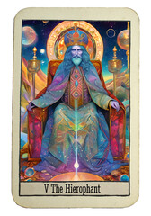 Tarot card 5 the hierophant or high priest 
