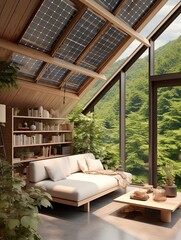 Modern Eco-Conscious Interiors: Embracing Sustainable Living with Solar Panel Solutions