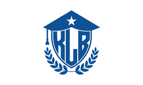 KLB three letter iconic academic logo design vector template. monogram, abstract, school, college, university, graduation cap symbol logo, shield, model, institute, educational, coaching canter, tech	