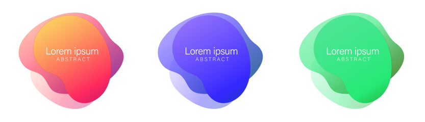 Abstract liquid shape modern banner template, Set liquid shape, set of colorful spoons