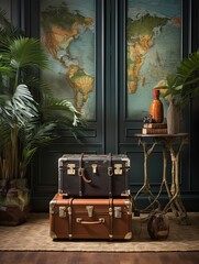 Vintage Globetrotter: Adventurous Luggage for Travel-Themed Rooms