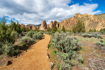 A Trail Through Smith Rock State Park in central Oregon