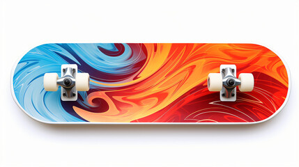 Modern sport skateboard deck with wheels isolated on white background - obrazy, fototapety, plakaty