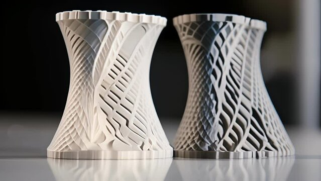 A sidebyside comparison of an object created with traditional manufacturing ods and the same object produced using 3D printing, showcasing the faster production time and reduced material