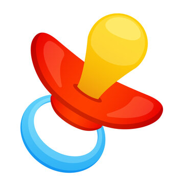 baby pacifier flat design isolated