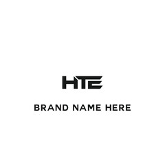 HTE logo. H T E design. White HTE letter. HTE, H T E letter logo design. Initial letter HTE linked circle uppercase monogram logo. H T E letter logo vector design.	
