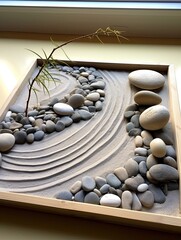 Zen Garden Art: Tranquil Stones and Serene Sand - Perfect Meditation Space