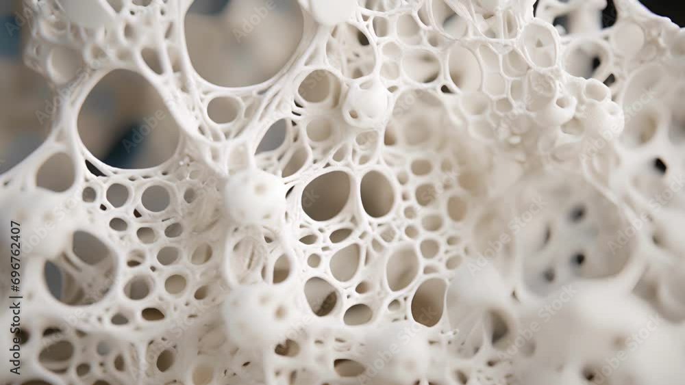 Poster a closeup of a 3d printed scaffold reveals a complex structure that provides support for newly print