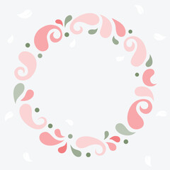Simplify floral circle frame  - 696762897