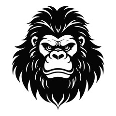 monkey vector logo simple realistic nature primate africa gorilla marmoset chimpanzee art drawing illustration wild animal 