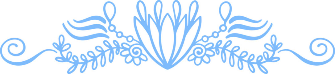 doodle sketch decorative floral divider leaves