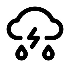 Thunderstorm Line UI Icon
