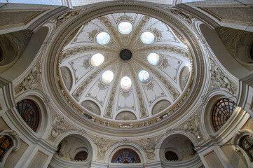 Dome or cupola of the Michaelertrakt of the Hofburg baroque palace complex in Vienna, Austria