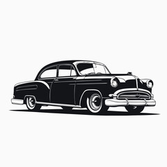 Fototapeta premium car logo drawing retro illustration 