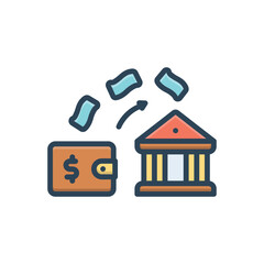 Color illustration icon for deposit