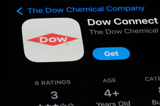 Shanghai,China-Dec. 21st 2023: Dow Chemical Company app icon and brand logo