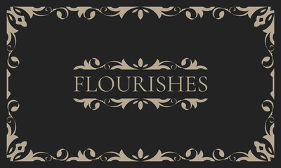 Decorative vintage frame, borders rectangular shape. Old background. - Vector.