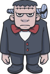 halloween frankenstein monster doodle handrawn vector drawing