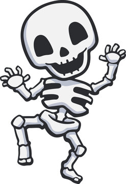 skeleton halloween monster doodle handrawn vector drawing