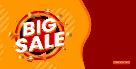 Fototapeta premium Big Sale text for promotion banner vector with clear red space