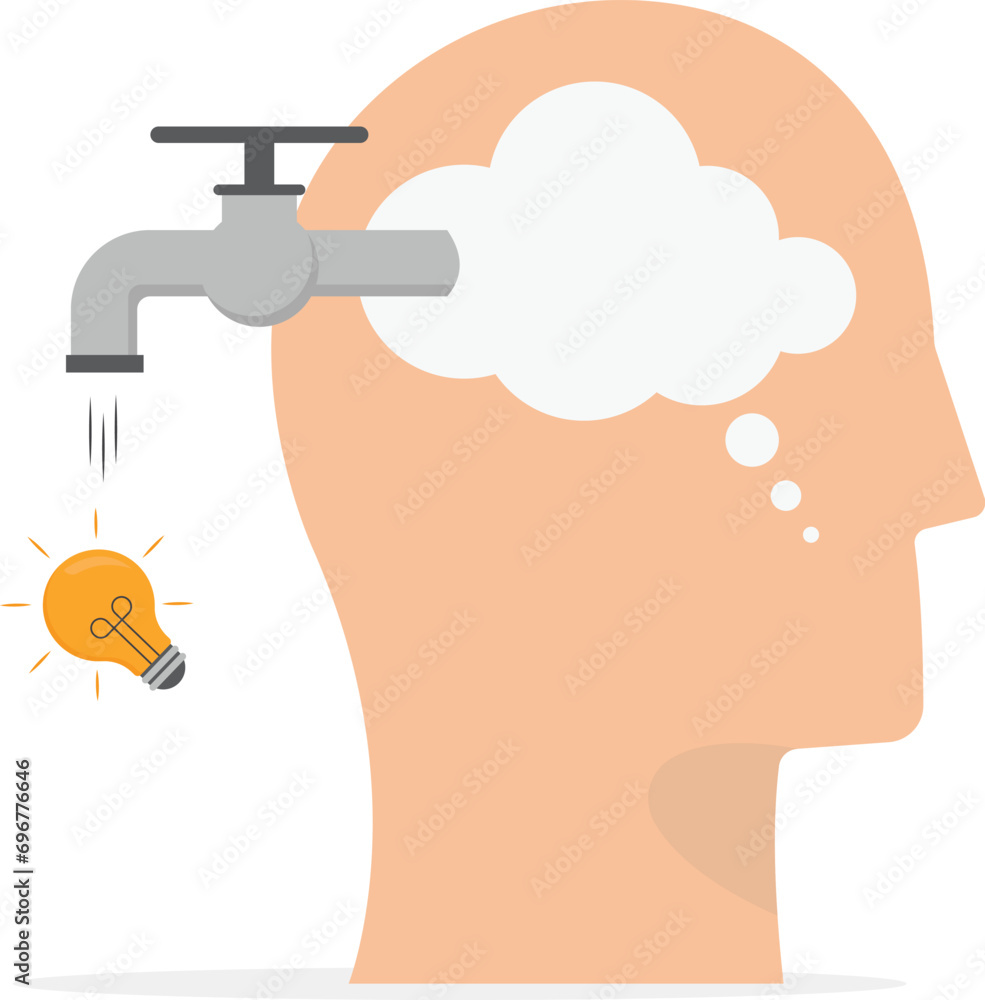 Poster thinking idea or brainstorm to get solution, creativity or imagination solve problem, efficient coop