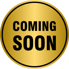 Coming soon golden banner, coming soon gold sign